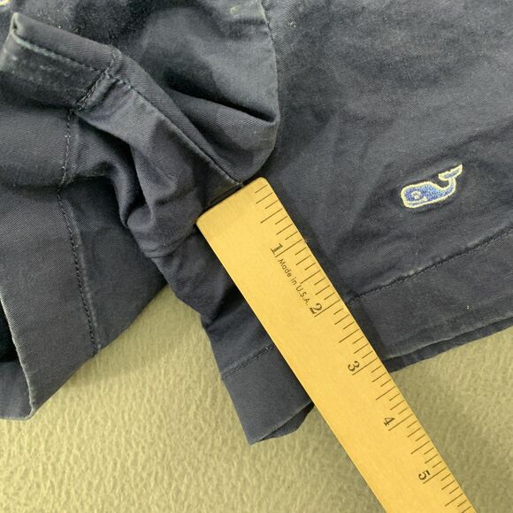 Vineyard Vines Shorts Womens 2 Navy Blue Chino Embroidered Whale Preppy Casual - Picture 5 of 13